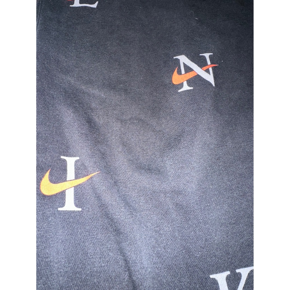 Nike Sportswear Club AOP Fleece Joggers Men large Black Red Gray Swoosh Pants - Picture 2 of 11
